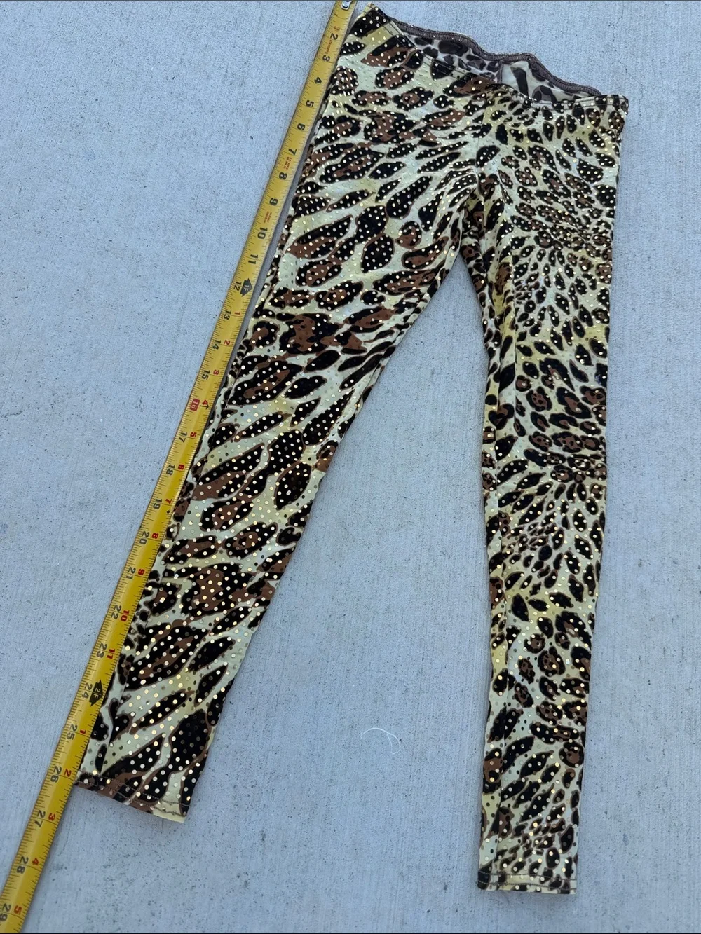 Leopard Print Girls' Leggings with sequined Detail